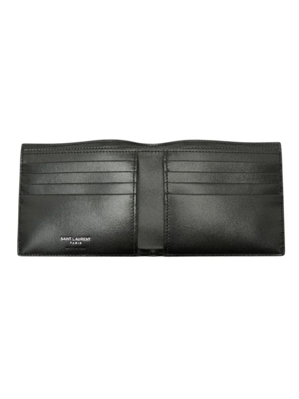 ★SOLD★ Saint Laurent Tiny Cassandra YSL Logo Bifold Wallet Black Leather - Picture 6 of 10